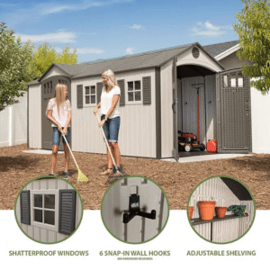 Lifetime 60213 17.5 ft. × 8 ft. Dual-Entry Outdoor Storage Shed - Image 7