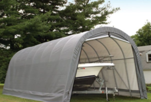 ShelterLogic ShelterCoat 15 ft. × 28 ft. × 12 ft. Round Gray Shelter - Image 5