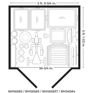 Suncast Modernist 6 ft. × 5 ft. Storage Shed with Tool Hook - Image 8