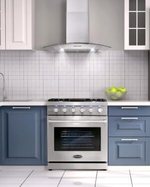 Cosmo 30-inch 4.5 Cu. Ft. Stainless Steel Gas Range with 5 Sealed Burners and Convection Oven - Image 6