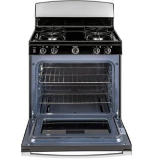 GE 30″ Free-Standing Gas Range with 4 Sealed Burners, Stainless Steel (JGBS30RETSS) - Image 5
