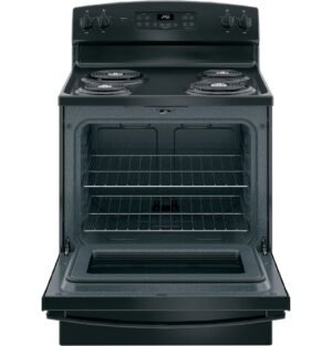 GE 30 Inch Freestanding Electric Range with Self-Clean Oven, Black (JB256DMBB) - Image 5