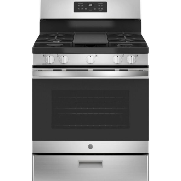 GE 30-Inch Freestanding Gas Range with 4.8 cu. ft. Oven Capacity and Sealed Cooktop Burners
