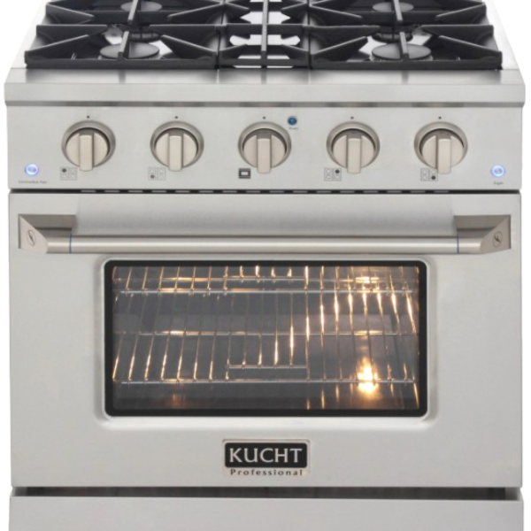 Kucht Professional 30-Inch 4.2 cu. ft. Gas Range with Convection Oven in Titanium