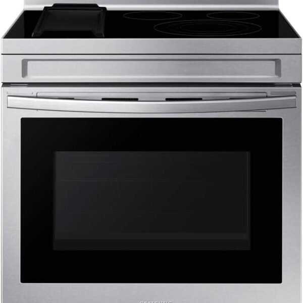 Samsung 6.3 cu. ft. Smart Freestanding Electric Range with No-Preheat Air Fry, Convection+, & Griddle, Stainless Steel NE63A6711SS