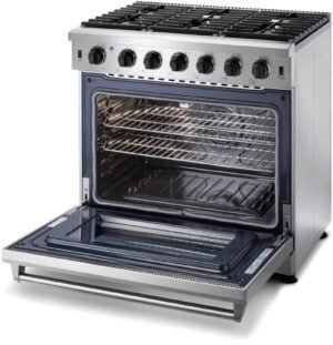 Thor Kitchen LRG3601U 36-Inch Professional Freestanding Gas Range with Convection Oven, Stainless Steel - Image 5