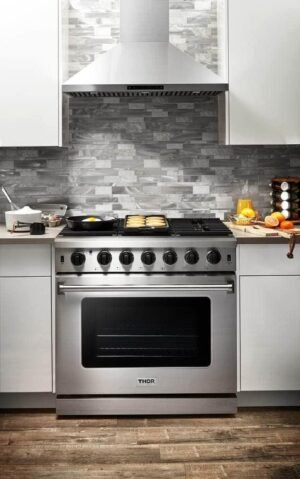 Thor Kitchen LRG3601U 36-Inch Professional Freestanding Gas Range with Convection Oven, Stainless Steel - Image 8