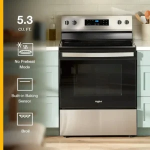 Whirlpool WFE535S0JS 5.3 cu. ft. Freestanding Electric Range with Fan Convection and Frozen Bake Technology, Stainless Steel - Image 8