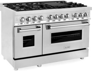 ZLINE 48-Inch Legacy Series Dual Fuel Range with 7 Burner Gas Cooktop and Electric Convection Oven, Stainless Steel (RA48) - Image 5
