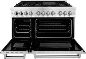 ZLINE 48-Inch Legacy Series Dual Fuel Range with 7 Burner Gas Cooktop and Electric Convection Oven, Stainless Steel (RA48) - Image 6